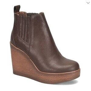 BOC by Born Women's Size 10 Athalia Wedge Heel Booties 10M Dark Brown